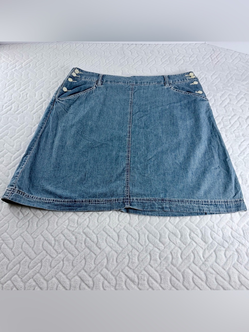 Vintage 90s Chaps Denim Sailor Mini Skirt Size 12 Ralph Lauren era Chaps